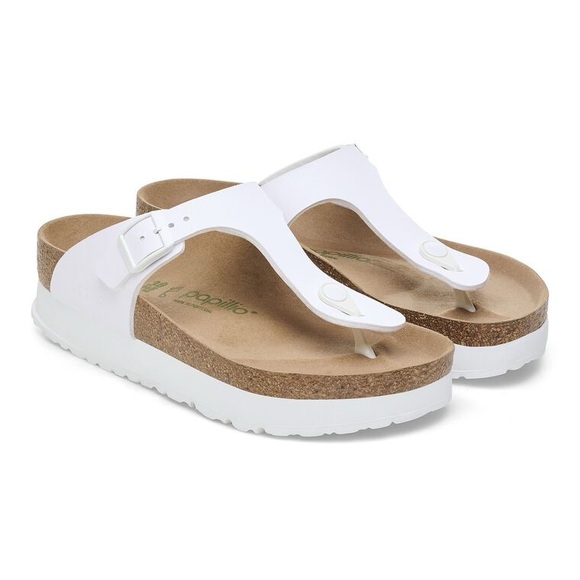 Birkenstock Gizeh Flex Platform Birko-Flor White Womens 38 - Picture 6 of 14